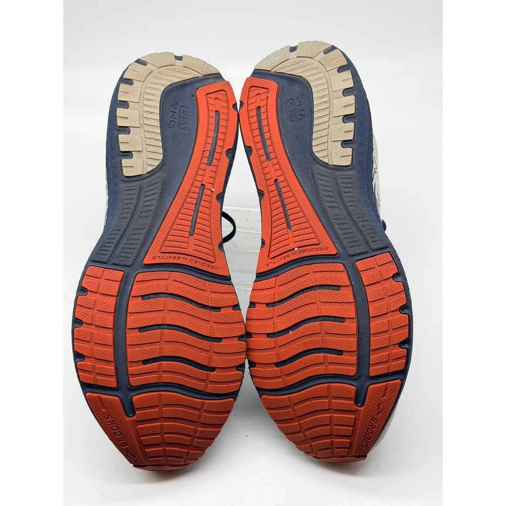 Brooks Glycerin GTS 19 Mens 12.5 D Running Shoes Gray Navy Orange 110357
